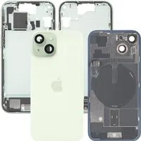 Copertura Batteria Apple iPhone 15, Con Scocca Centrale, Parti Complete, Verde, Swap Premium — 3