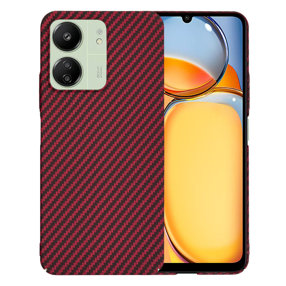 Custodia per Xiaomi Redmi 13C 5G / 13C / Poco C65, Techsuit, Carbonite FiberShell, Rossa