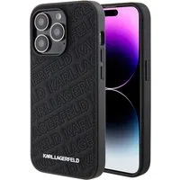 Custodia per Apple iPhone 15 Pro, Karl Lagerfeld, Diagonal Quilted K Pattern, Nera — 3