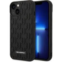 Custodia per Apple iPhone 14 Plus, Karl Lagerfeld, Monogramma 3D, Nera — 3