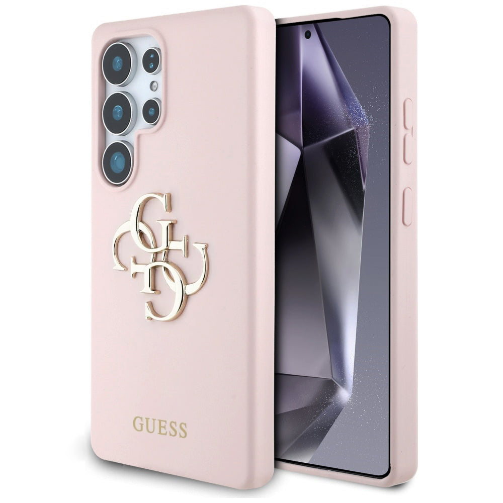 Guess Custodia per Samsung Galaxy S25 Ultra S938, Guess, 4G Grained Big and Classic Logo, Rosa