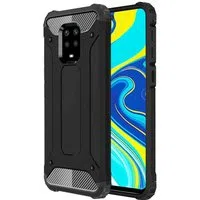 Custodia per Xiaomi Redmi Note 9S / Note 9 Pro / Note 9 Pro Max, Techsuit, Hybrid Armor, Nera — 3