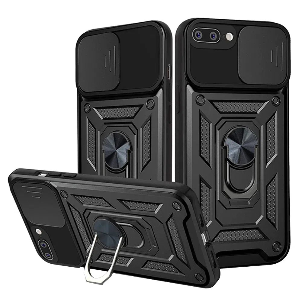 Custodia per Apple iPhone 8 Plus / 7 Plus, Techsuit, CamShield, Nera — 2