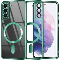Custodia MagSafe per Samsung Galaxy S21+ 5G G996, Techsuit, Luxury Crystal, Verde Chiaro — 3