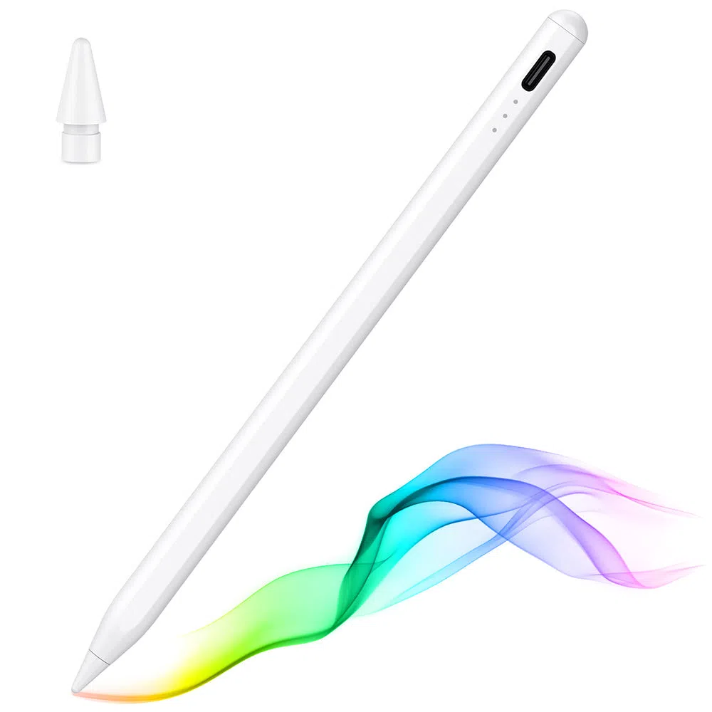 Touch Pen Techsuit JA04 per Apple iPad, Versione Attiva, Bianco — 2