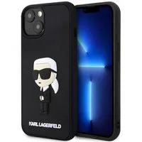 Custodia per Apple iPhone 14 Plus, Karl Lagerfeld, 3D Rubber Ikonik Karl, Nera — 3