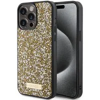 Custodia per Apple iPhone 15 Pro Max, Guess, Rhinestone Metal Logo, Gialla — 3