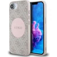 Custodia MagSafe per Apple iPhone 17e / 16e, Guess, 4G Circle Classic Logo, Rosa — 3
