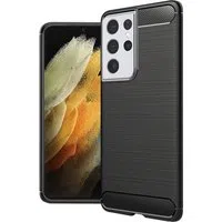 Custodia per Samsung Galaxy S21 Ultra 5G G998, Techsuit, CarbonFiber, Nera — 3
