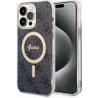 Custodia MagSafe per Apple iPhone 15 Pro, Guess, 4G IML, Nera