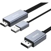 Cavo Video Benfei, HDMI / USB-A - DisplayPort, 4K, 1,8m, Grigio — 3