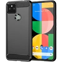 Custodia per Google Pixel 5, Techsuit, Carbonio, Nera — 3