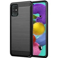 Custodia per Samsung Galaxy A51 A515, Techsuit, Carbonio, Nera — 3