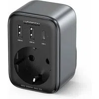 Caricabatterie di rete UGREEN CD314, 30W, 3A, 2 x USB-A - 1 x USB-C - 1 x Schuko, Nero — 3