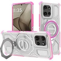 Custodia per Motorola Edge 50, Techsuit, Carbon Shield Pro, Rosa — 3