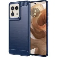 Custodia per Motorola Edge 50 Ultra, Techsuit, Carbonio, Blu — 3