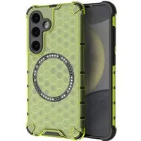Custodia MagSafe per Samsung Galaxy S25 S931, Techsuit, HoneyComb Shield, Verde — 3