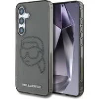 Custodia per Samsung Galaxy S25 S931, Karl Lagerfeld, IML Rhinestones Karl's Head, Nera — 3