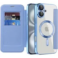 Custodia MagSafe per Apple iPhone 16 Plus, Techsuit, SmartMag Book, Blu — 3