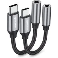 Adattatore Audio USB-C - 3.5mm Techsuit AC12 FuseXound, Grigio, Set 2 pezzi — 3