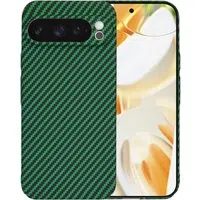 Custodia per Google Pixel 9 Pro, Techsuit, Carbonite FiberShell, Verde — 3