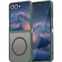 Custodia MagSafe per Samsung Galaxy Z Flip7 F766, Techsuit, HaloFrost II, Verde — 3