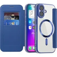 Custodia MagSafe per Apple iPhone 17, Techsuit, SmartMag Book, Blu — 3