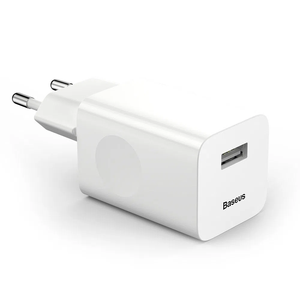 Caricabatterie Rete Baseus, 24W, 3A, 1 x USB-A, Bianco CCALL-BX02 — 2