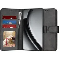Custodia per Realme GT 6T / GT 6, Techsuit, Diary Book, Nera — 3