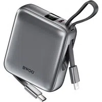 Batteria Esterna BWOO BO-P74, 10000mAh, 22.5W, PD, 1 x Lightning - 2 x USB-C, Nera — 3