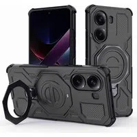 Custodia per Xiaomi Poco X7 Pro, Techsuit, Carbon Shield Pro, Nera — 3