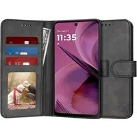 Custodia per Motorola Moto G55, Techsuit, Diary Book, Nera — 3