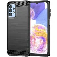 Custodia per Samsung Galaxy A23 5G A236 / A23 A235, Techsuit, Carbonio, Nera — 3