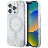 Custodia MagSafe per Apple iPhone 16 Pro, Guess, IML Glitter Gradient, Argento — 3