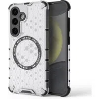 Custodia MagSafe per Samsung Galaxy S24 S921, Techsuit, HoneyComb Shield, Bianca — 3