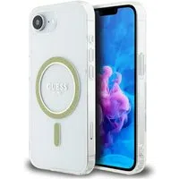 Custodia MagSafe per Apple iPhone 17e / 16e, Guess, IML Glitter Circle, Trasparente — 3