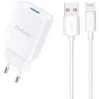 Caricabatterie da Rete con Cavo Lightning Dudao A4EU, 10W, 2.1A, 1 x USB-A, Bianco — 3