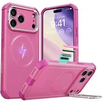 Custodia MagSafe per Apple iPhone 17 Pro, ESR, Cyber Armor Kickstand, Rosa — 3