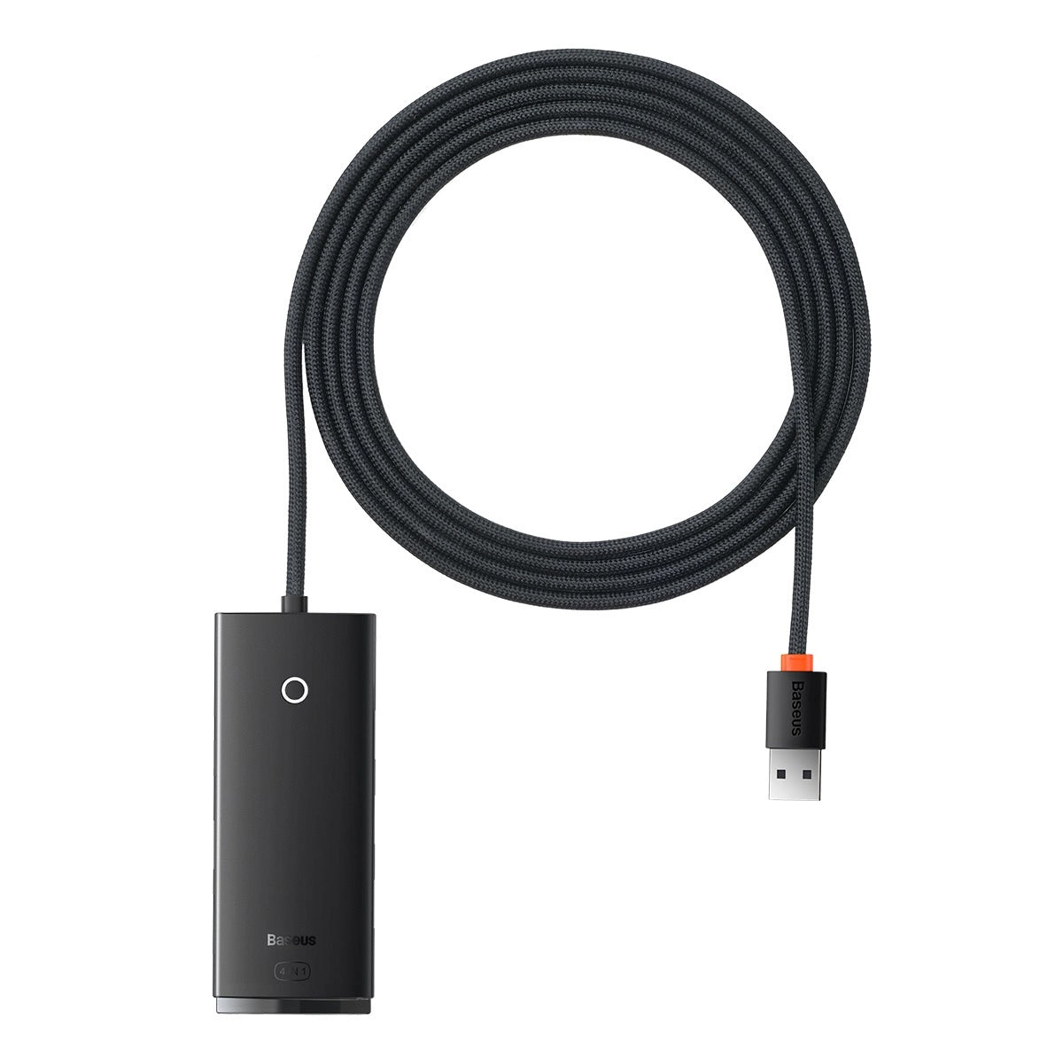 Hub USB Baseus Lite, 4 x USB-A 3.0 - 1 x USB-C, 2m, Nero WKQX030201