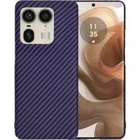 Custodia per Motorola Edge 50 Ultra, Techsuit, Carbonite FiberShell, Viola — 3