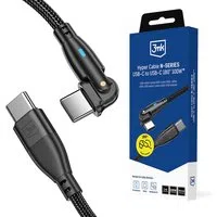 Cavo Dati e Ricarica USB-C - USB-C 3MK Hyper N Angolato, 100W, 1m, Nero — 3