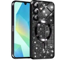 Custodia MagSafe per Samsung Galaxy A16 5G A166 / A16 4G A165, Techsuit, Luxury Glitter, Nera — 3