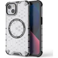 Custodia MagSafe per Apple iPhone 14, Techsuit, HoneyComb Shield, Bianca — 3