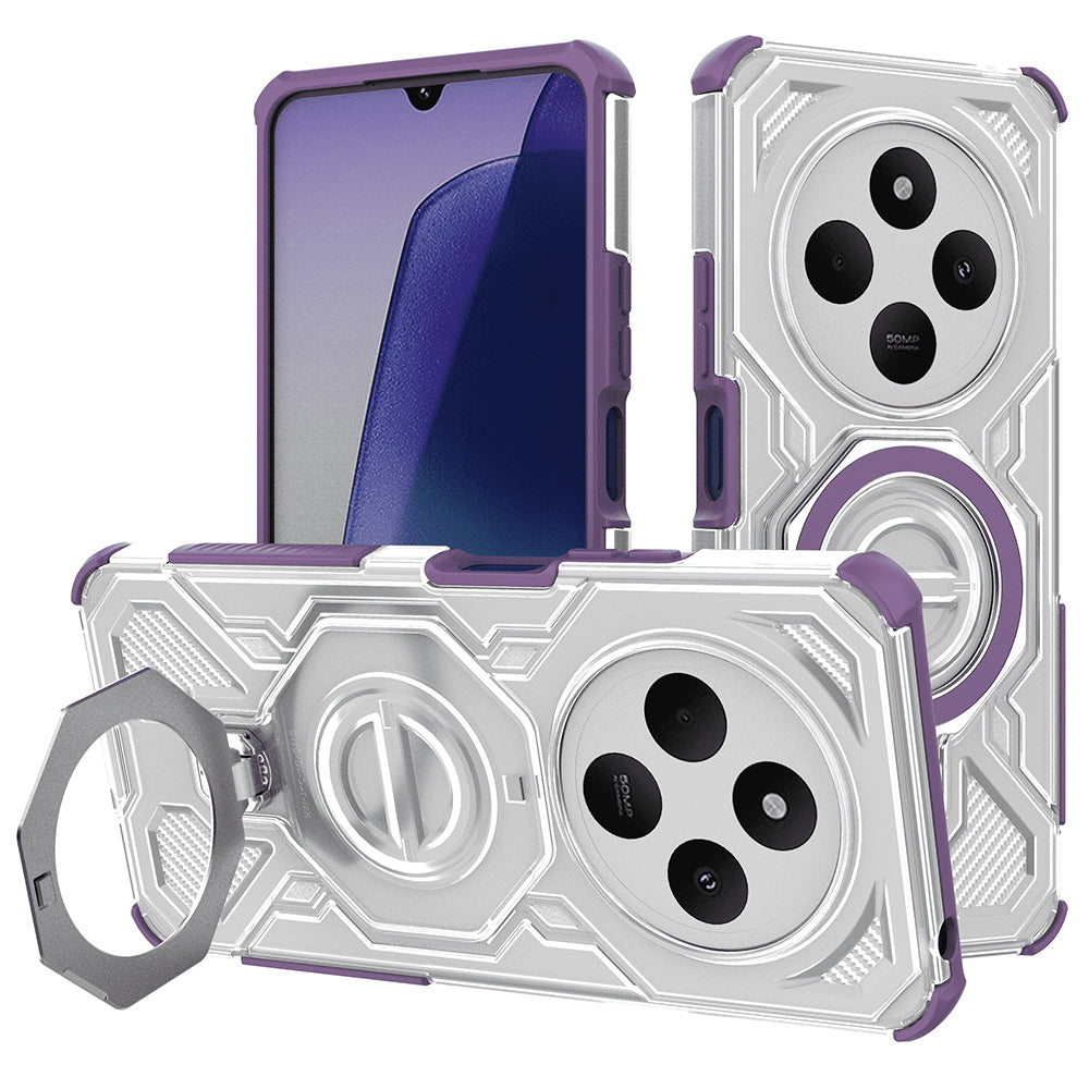 Techsuit Custodia per Xiaomi Poco C75 / Redmi 14C, Techsuit, Carbon Shield Pro, Viola