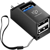 Hub USB-C Techsuit H10 EchoLink, 3in1, Nero — 3