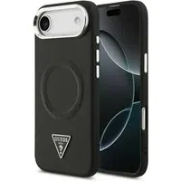 Custodia MagSafe per Apple iPhone 17 Air, Guess, Logo Triangolo, Nera Argentata — 3