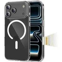 Custodia MagSafe per Apple iPhone 17 Pro Max, Tech-Protect, Flexair Hybrid CC, Trasparente — 3