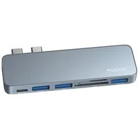 Hub USB-C Yesido HB10 per Apple MacBook Pro / Air Series, 6in1, Grigio — 3
