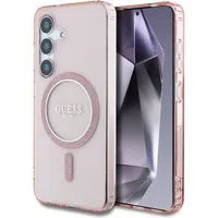Custodia MagSafe per Samsung Galaxy S25 S931, Guess, IML Glitter Circle, Rosa — 3