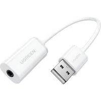 Adattatore Audio UGREEN US206, USB-A - 3.5mm, Bianco — 3